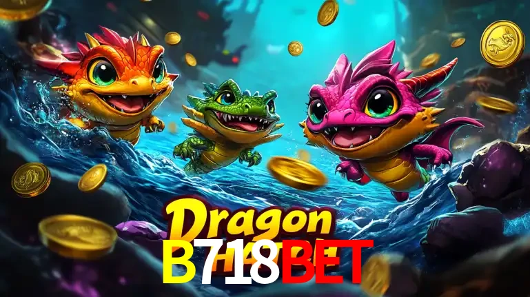Arte promocional do jogo Dragon Hatch com três adoráveis dragões bebês nadando entre moedas de ouro, um dos slots mais divertidos para jogar no cassino B718BET.
